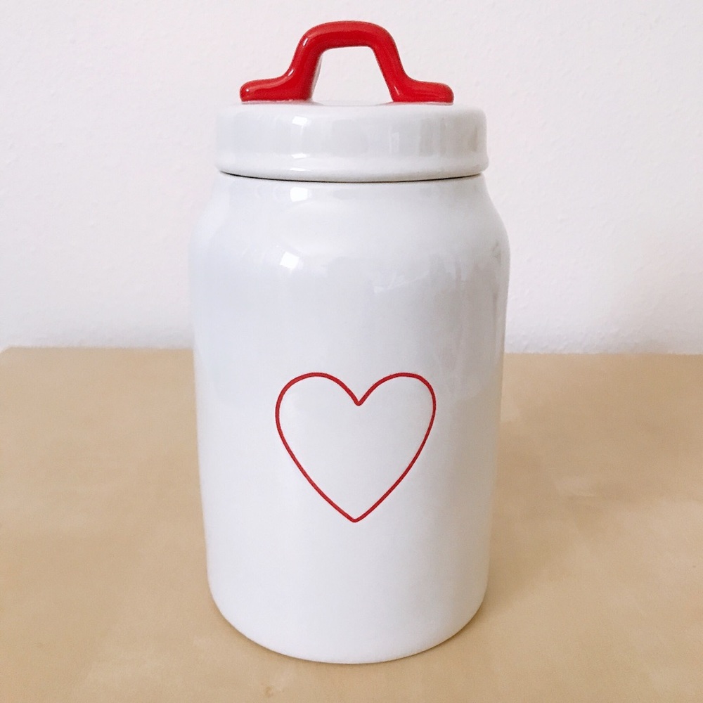 Rae Dunn Valentine’s heart canister